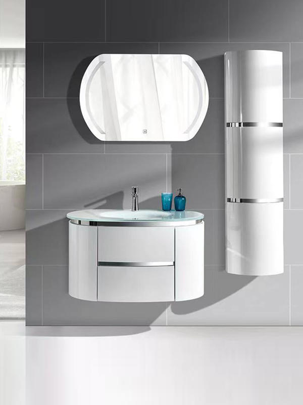 KP-5807 Murus Eques PVC Bathroom Vanitas Cabinets Cum vitreis Sink